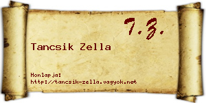 Tancsik Zella névjegykártya